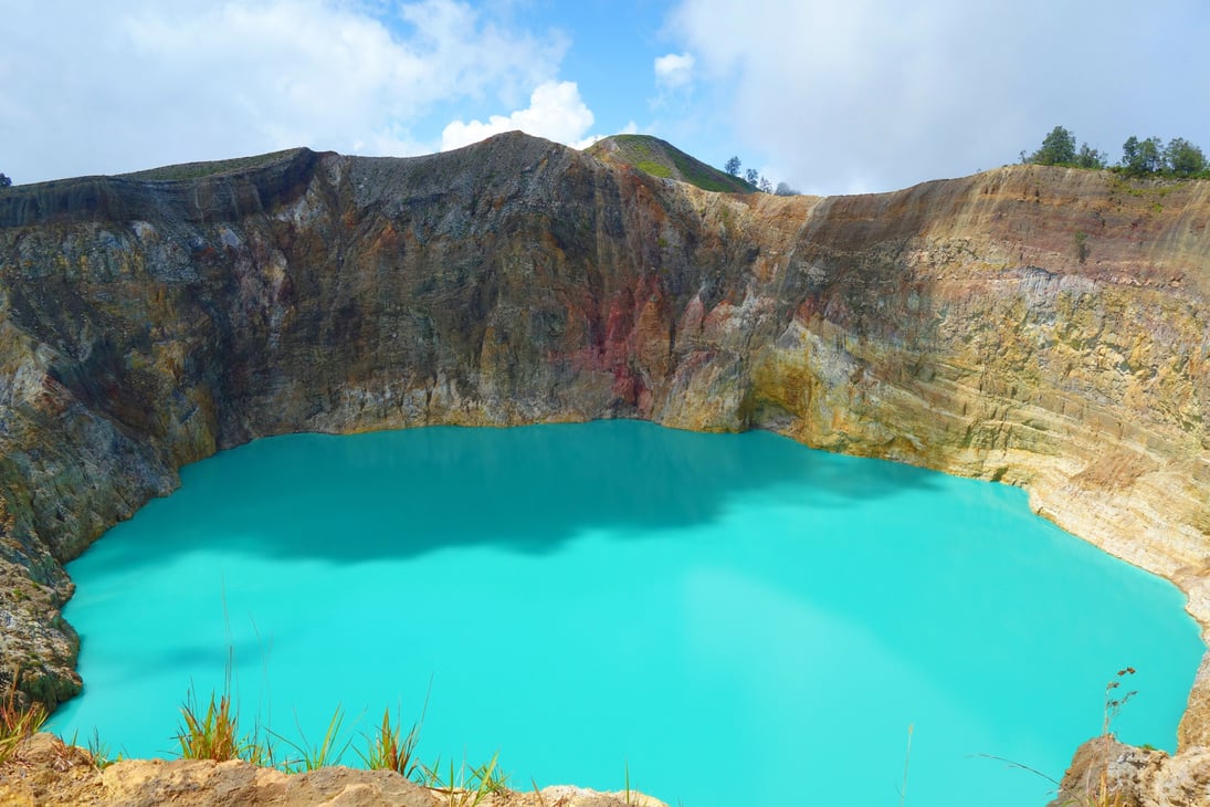 Gorgeous Beautiful Morning View of Kelimutu Crater Lake, Moni, Flores, Indonesia, Nusa Tenggara Timur