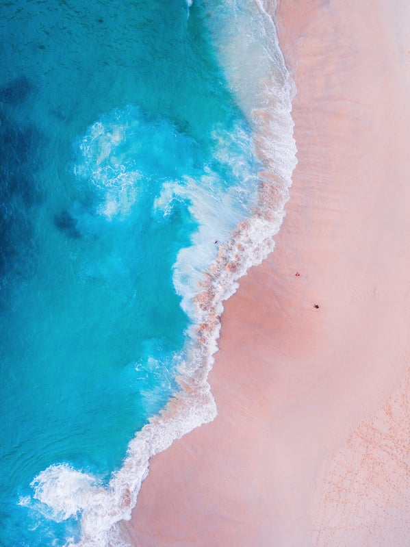 Komodo pink beach aerial view