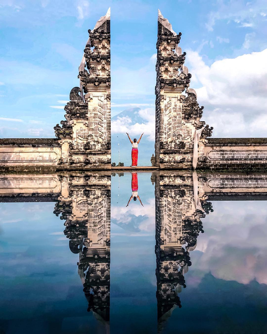 Tourist at Pura Penataran Agung Lempuyang in Bali